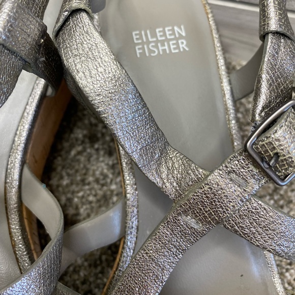 Eileen Fisher “Array” Strappy Cork Wedge Sandal 8 - Picture 13 of 14